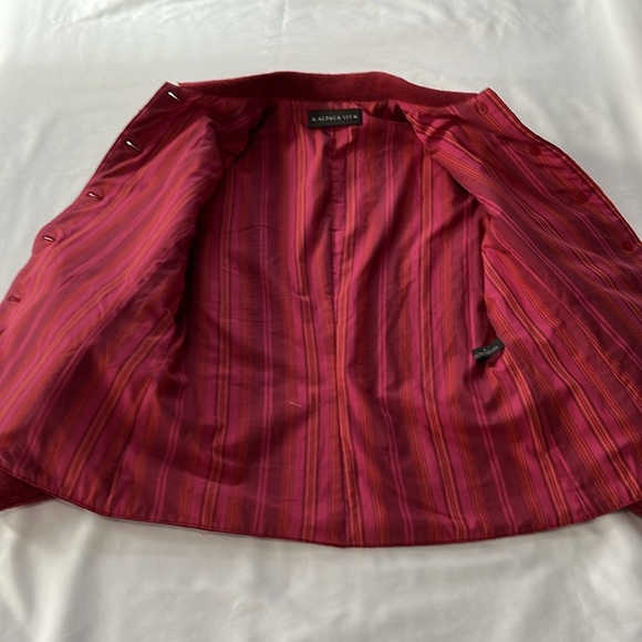 Alpaca III Burgundy Alpaca Wool Blend Jacket - Picture 4 of 6
